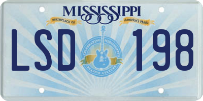 MS license plate LSD198