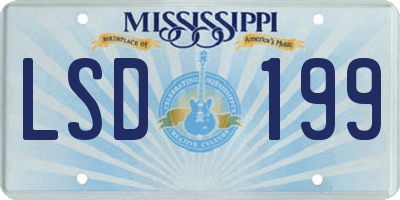 MS license plate LSD199