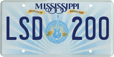 MS license plate LSD200