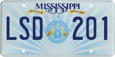 MS license plate LSD201