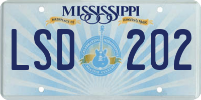 MS license plate LSD202