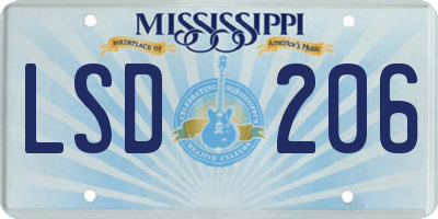 MS license plate LSD206