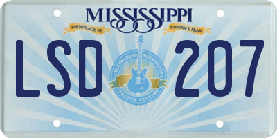 MS license plate LSD207