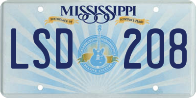 MS license plate LSD208