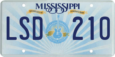 MS license plate LSD210