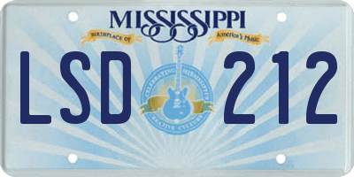 MS license plate LSD212