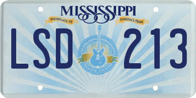 MS license plate LSD213