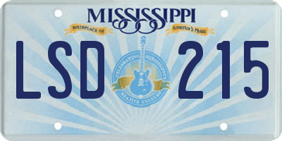 MS license plate LSD215