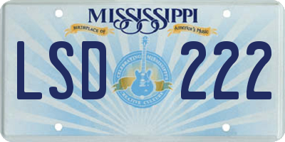 MS license plate LSD222