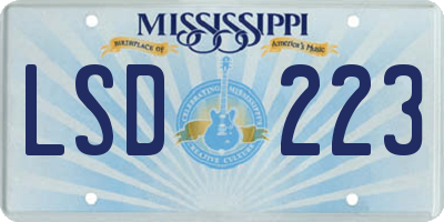 MS license plate LSD223