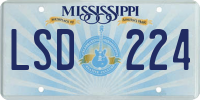MS license plate LSD224