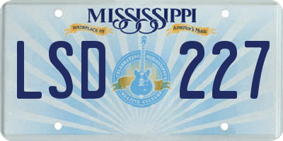 MS license plate LSD227