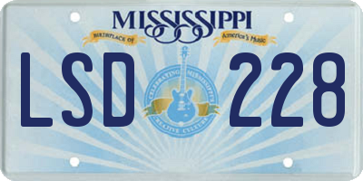 MS license plate LSD228