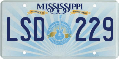 MS license plate LSD229