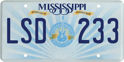 MS license plate LSD233