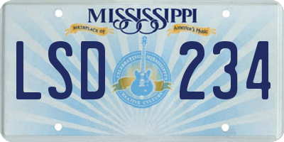 MS license plate LSD234