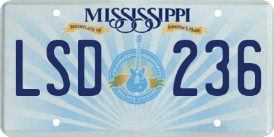 MS license plate LSD236