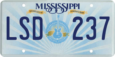 MS license plate LSD237