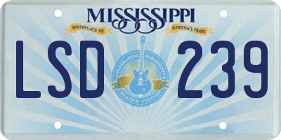 MS license plate LSD239
