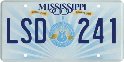 MS license plate LSD241