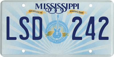 MS license plate LSD242