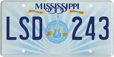 MS license plate LSD243
