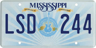 MS license plate LSD244
