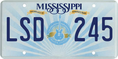 MS license plate LSD245
