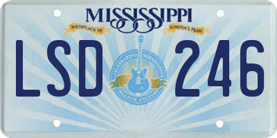 MS license plate LSD246