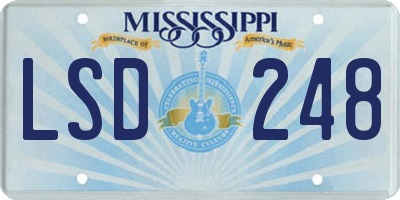 MS license plate LSD248
