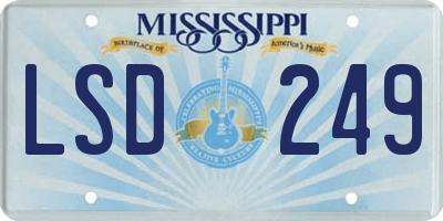 MS license plate LSD249