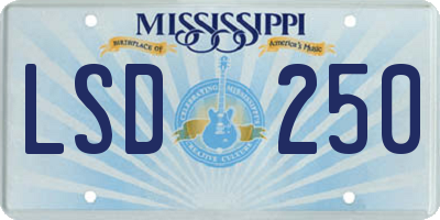 MS license plate LSD250