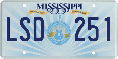 MS license plate LSD251