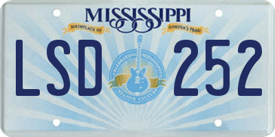 MS license plate LSD252
