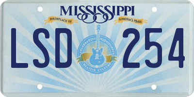 MS license plate LSD254