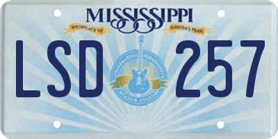 MS license plate LSD257