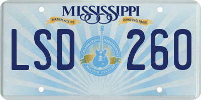 MS license plate LSD260