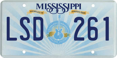 MS license plate LSD261