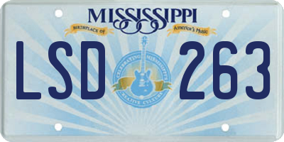 MS license plate LSD263
