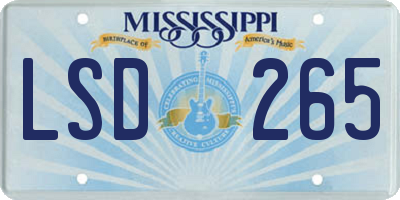 MS license plate LSD265