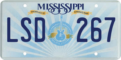 MS license plate LSD267