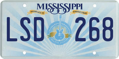 MS license plate LSD268