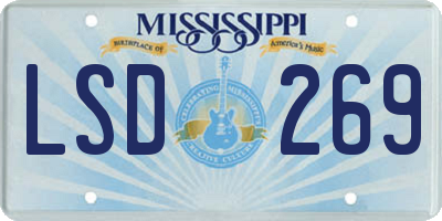 MS license plate LSD269