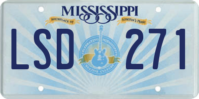 MS license plate LSD271