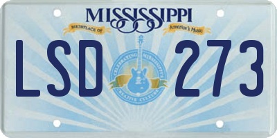 MS license plate LSD273