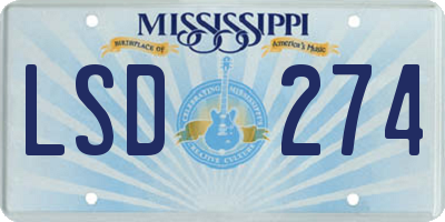 MS license plate LSD274
