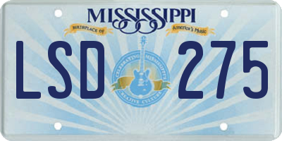 MS license plate LSD275