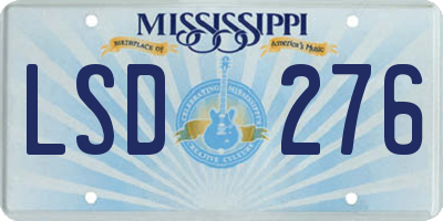 MS license plate LSD276