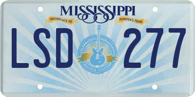 MS license plate LSD277