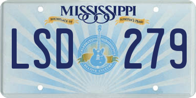 MS license plate LSD279